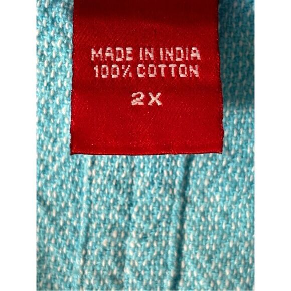 Toofan aqua blue 100% cotton tunic with pockets 2X - Picture 7 of 9